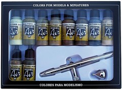 AV 71168 - Airbrush Model Air Set: Camouflage Colors (airbrush + 10x17ml)